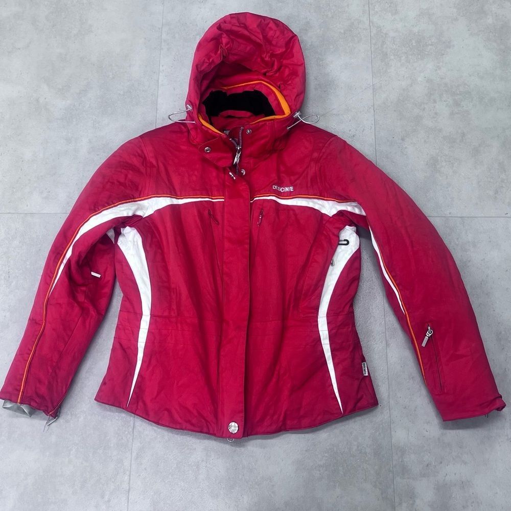 Descente Ski Jacket Red CoatTitan‎ Thermo Snow Winter Snowboard Hooded Sz 8